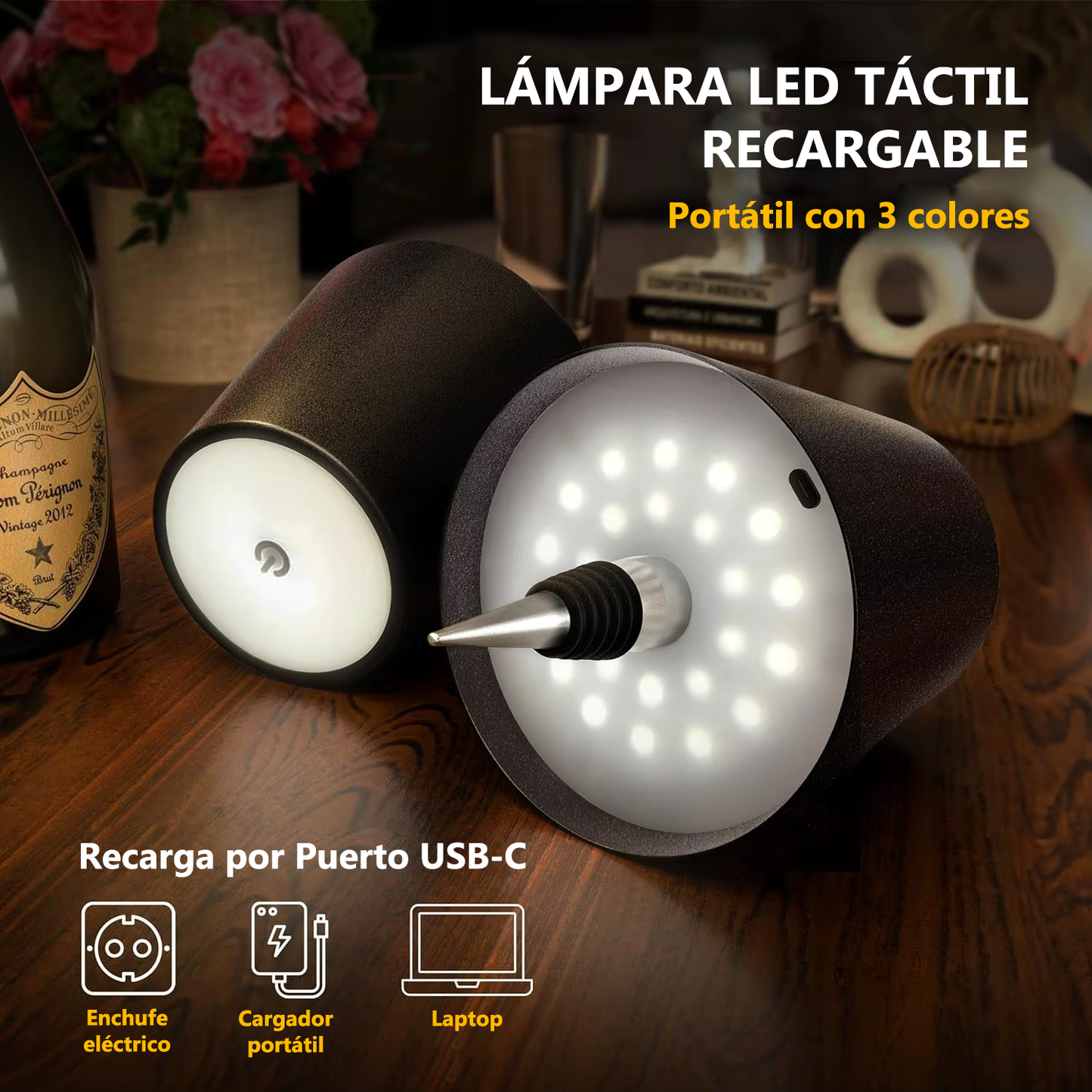 Lámpara LED Táctil para Botellas